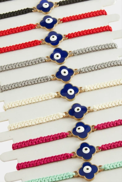 Çiçek Nazar Makrome Örgülü Bileklik - Resim 3