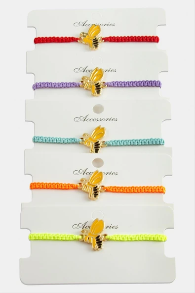 Arı Makrome Örgülü Bileklik - Resim 3