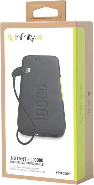 Infinitylab by Harman - InstantGo Powerbank 10000 mAh, Lightning, Siyah - Resim 2