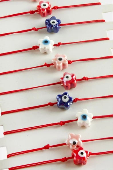 Çiçek Cam İp Bileklik - Resim 3