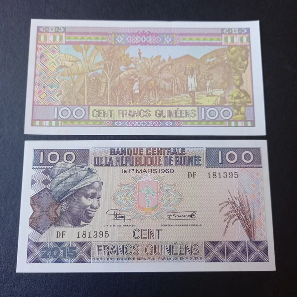 Escoines Koleksiyon 39963683fa6a4228de 2015 Gine 100 Frank Çil Eski Yabancı Kağıt Para