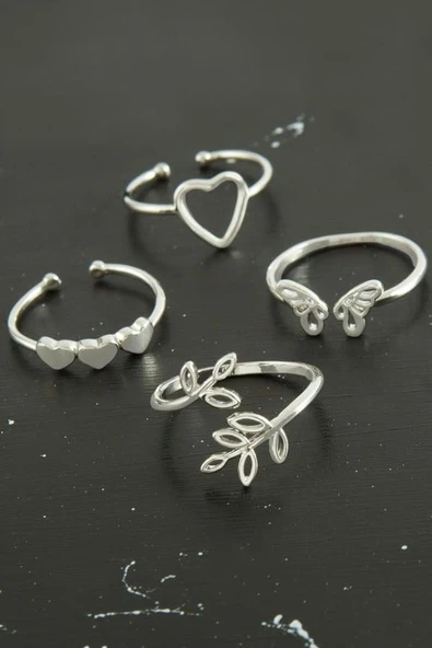 Karışık Lüx Çelik Eklem Yüzük 1 Adet - Resim 4