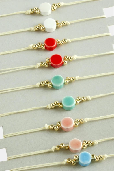 Yuvarlak Cam İp Bileklik - Resim 3