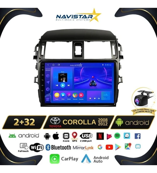 TOYOTA COROLLA (2007-2011)-9''ANDROİD GERÇEK 2+32 GB / 4 ÇEKİRDEK 1.6Ghz / WIFI 5.0Ghz / BT 5.4-KABLOSUZ CARPLAY-AHD HD GERİ GÖRÜŞ KAMERA HEDİYE - 5