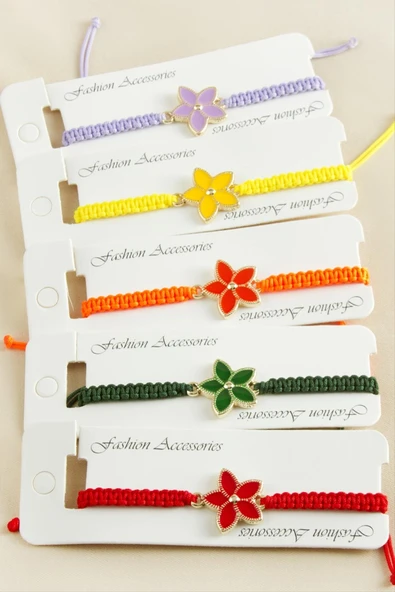 Çiçek Makrome Örgülü Bileklik - Resim 2