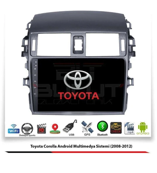 TOYOTA COROLLA (2007-2011)-9''ANDROİD GERÇEK 2+32 GB / 4 ÇEKİRDEK 1.6Ghz / WIFI 5.0Ghz / BT 5.4-KABLOSUZ CARPLAY-AHD HD GERİ GÖRÜŞ KAMERA HEDİYE - 2