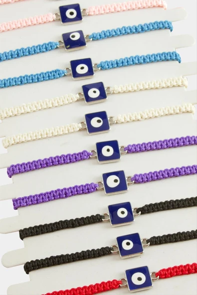 Kare Nazar Makrome Örgülü Bileklik ürün görseli