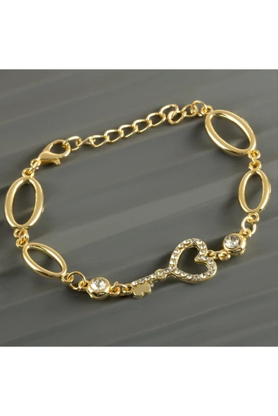 Kalp Anahtar Taşlı Trend Bileklik