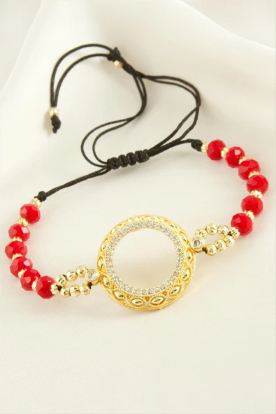 Çeyrek Altın Koyulabilir Kristal Taşlı Bileklik - 4