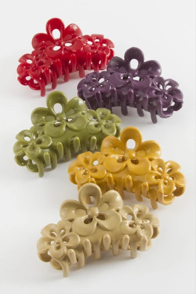 Çiçek Renkli Mandal Toka 8 cm