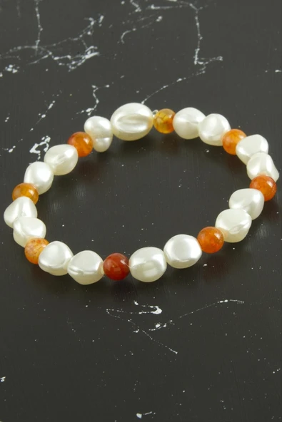 İnci Akik Doğaltaş Bileklik ürün görseli