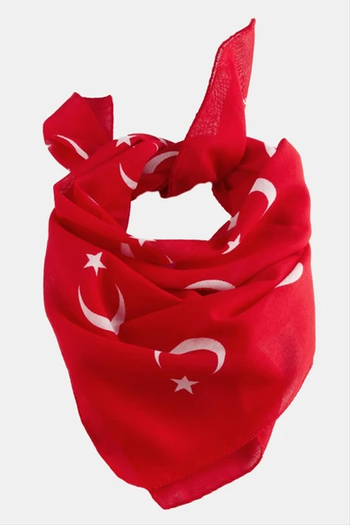 Ay Yıldız Desenli Bandana 50*50