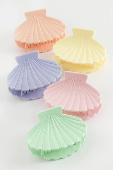 İstiridye Renkli Mandal Toka 6 cm