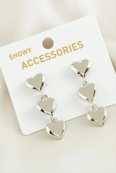 Kalp Yeni Sezon Metal Küpe - Resim 2