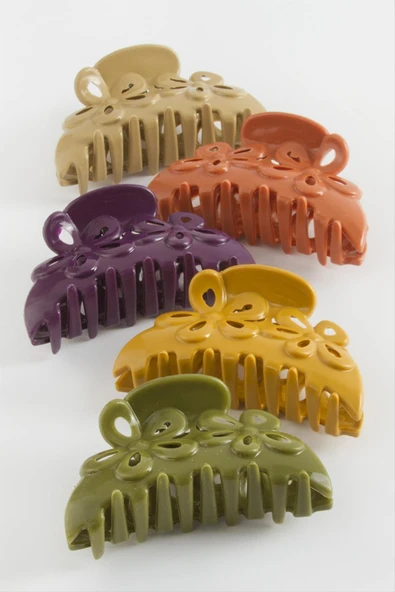 Çiçek Renkli Mandal Toka 8 cm