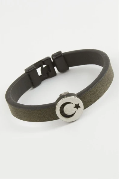 Ay Yıldız Kaliteli Suni Deri Bileklik - Resim 2