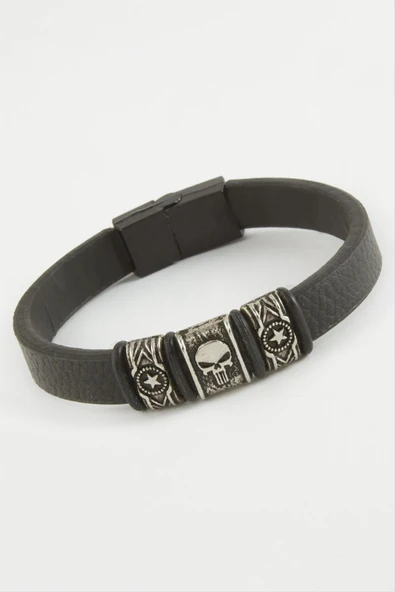 Kuru Kafa Kaliteli Mıknatıslı Suni Deri Bileklik ürün görseli