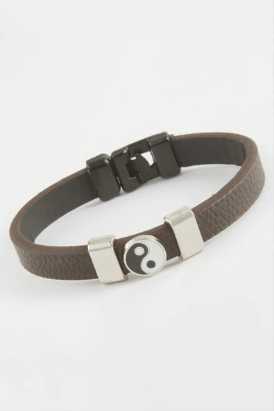 Ying Yang Kaliteli Suni Deri Bileklik ürün görseli