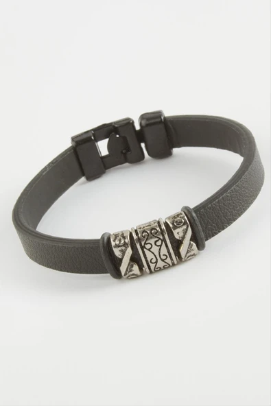 Çini Desenli Kaliteli Suni Deri Bileklik - Resim 2