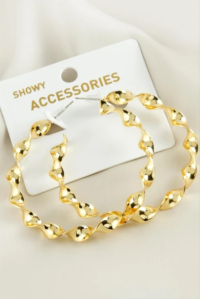 Burgulu Trend Metal Küpe - Resim 3