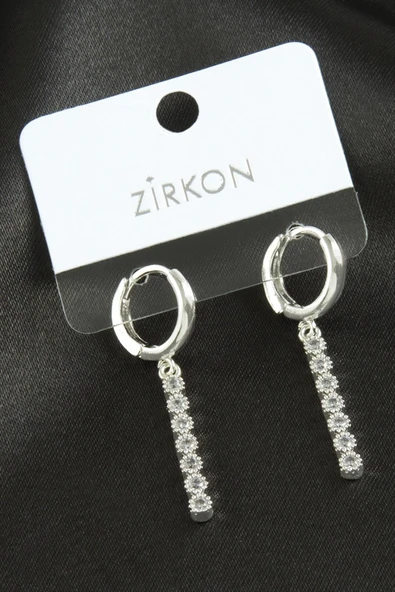 Çubuk Zirkon Taşlı Küpe - Resim 2