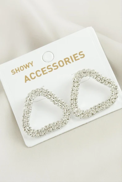 Oval Suyolu Taşlı Küpe ürün görseli