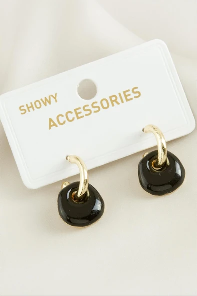 Yuvarlak Trend Mineli Küpe - Resim 2