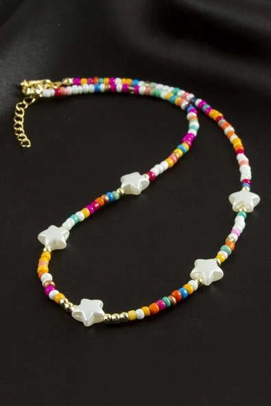 Yıldız İnci Kum Boncuk Kolye - Resim 4