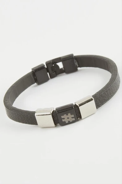 Kare Kaliteli Suni Deri Bileklik - Resim 2