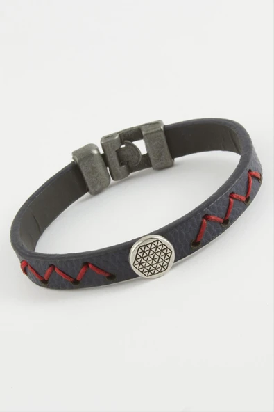 Zemin Desenli Kaliteli Suni Deri Bileklik - Resim 2