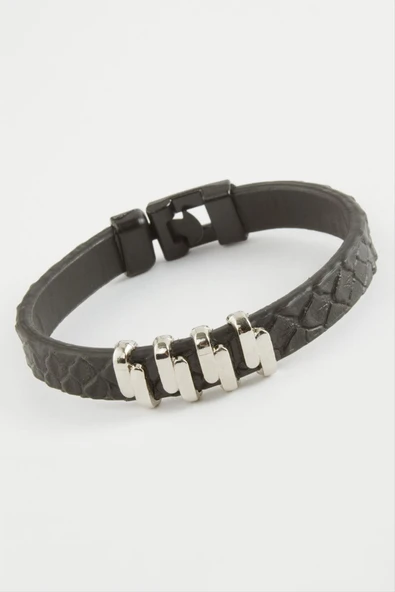 Zikzak Kaliteli Suni Deri Bileklik ürün görseli