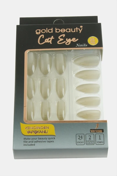 Gold 24'lü Kedi Gözü Takma Tırnak - 5