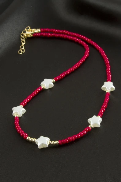 Yıldız İnci Kum Boncuk Kolye - Resim 3