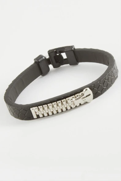 Fermuar Kaliteli Suni Deri Bileklik - Resim 2