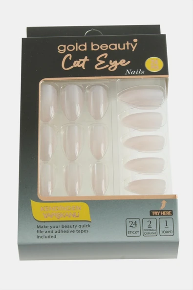Gold 24'lü Kedi Gözü Takma Tırnak - 2