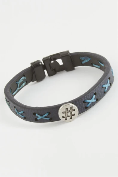 Kare Kaliteli Suni Deri Bileklik - Resim 2