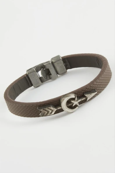 Ay Yıldız Ok Kaliteli Suni Deri Bileklik - Resim 2