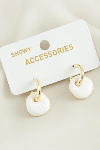 Yuvarlak Trend Mineli Küpe ürün görseli