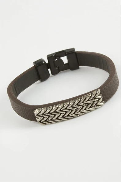 Zikzak Kaliteli Suni Deri Bileklik ürün görseli