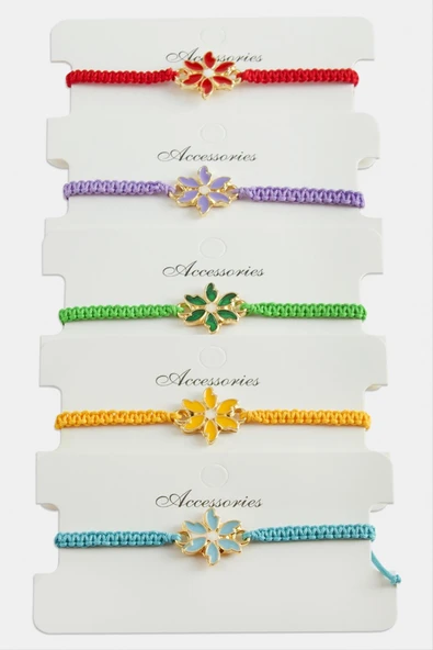 Papatya Makrome Örgülü Bileklik - Resim 3