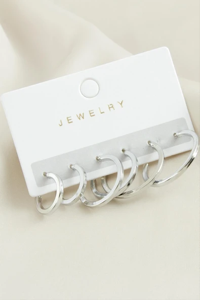 6 Adet Ezme Halka Küpe ürün görseli