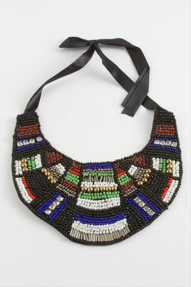 Etnik Kum Boncuk Yaka Kolye ürün görseli