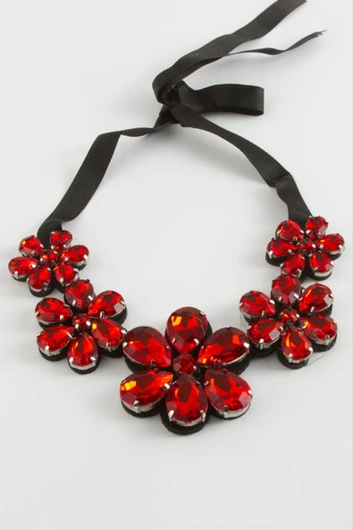 Papatya Taşlı Yaka Kolye - Resim 3