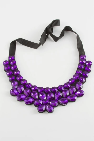 Papatya Taşlı Yaka Kolye - Resim 7