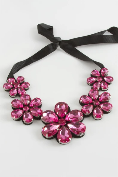 Papatya Taşlı Yaka Kolye - Resim 5