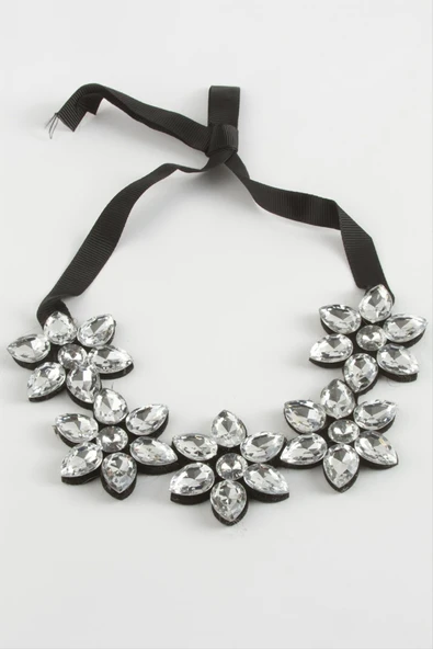 Çiçek Taşlı Yaka Kolye - Resim 6