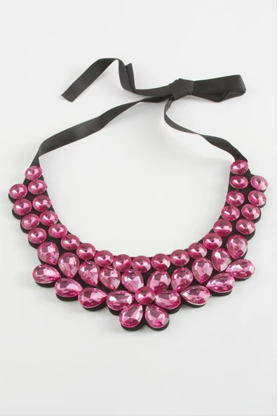 Papatya Taşlı Yaka Kolye - Resim 8