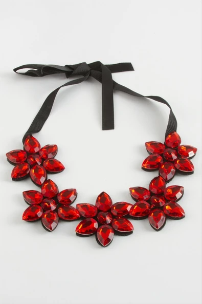 Çiçek Taşlı Yaka Kolye - Resim 7