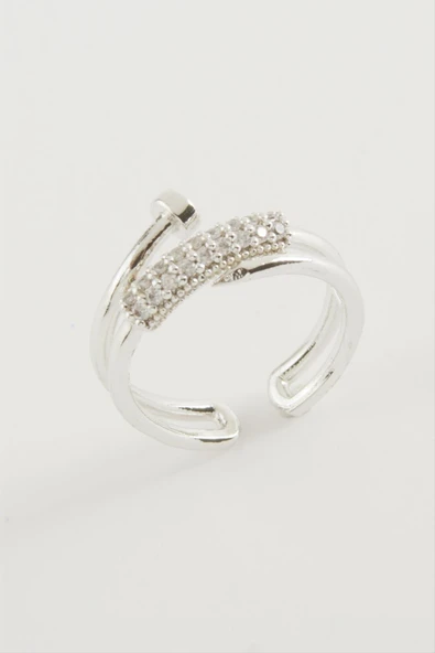 Çivi Zirkon Taşlı Yüzük - Resim 3