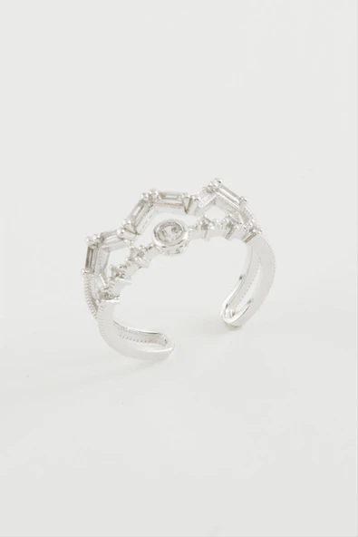 Zikzak Zirkon Taşlı Yüzük ürün görseli